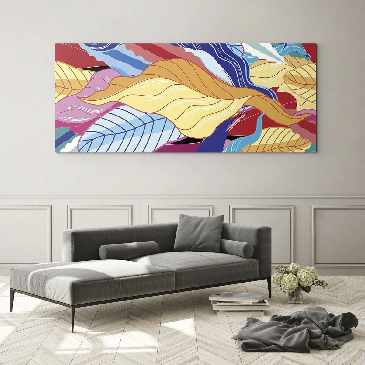 Üveg kép - Színes rendetlenség - 100x40 cm
