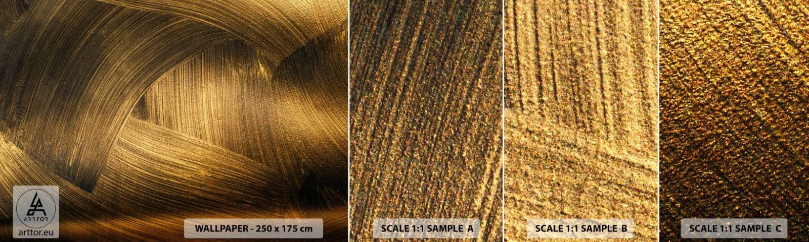 Fotótapéta Minta Öntapadós Deluxe Sticker - Egy arany labirintusban - Absztrakció, Darab, Arany - 100x30 cm