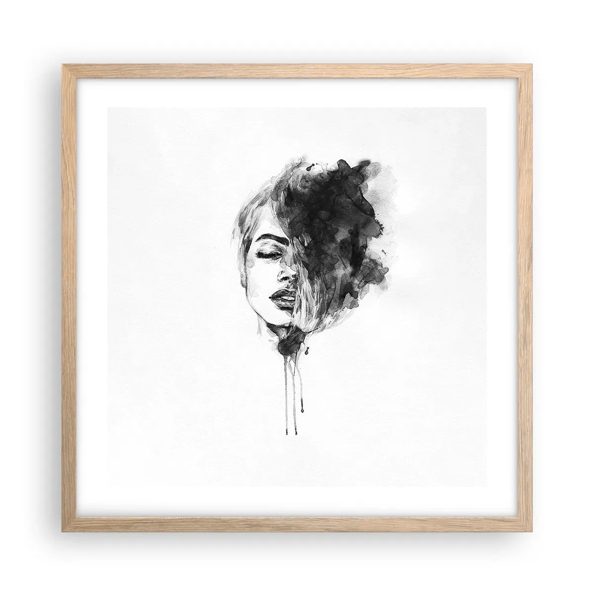 Poszter világos tölgy keretben - Miről álmodozik egy lány - 50x50 cm