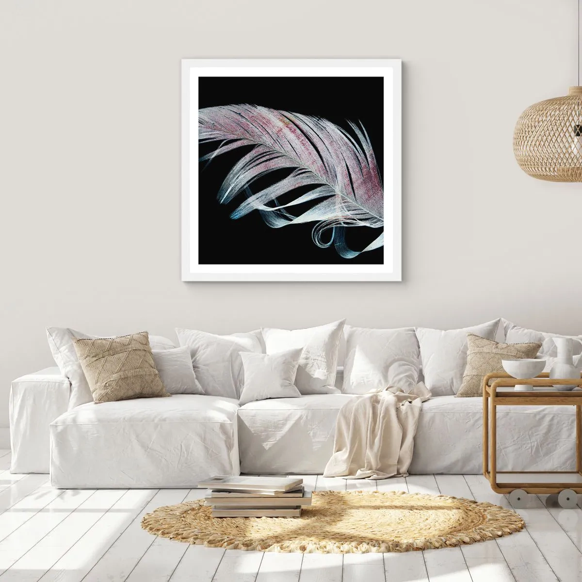 Poszter fekete keretben - Gondolj az érintésre - 50x50 cm