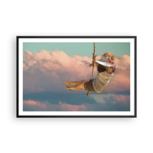 Poszter fehér keretben - Szórakozás a fellegekben - 91x61 cm
