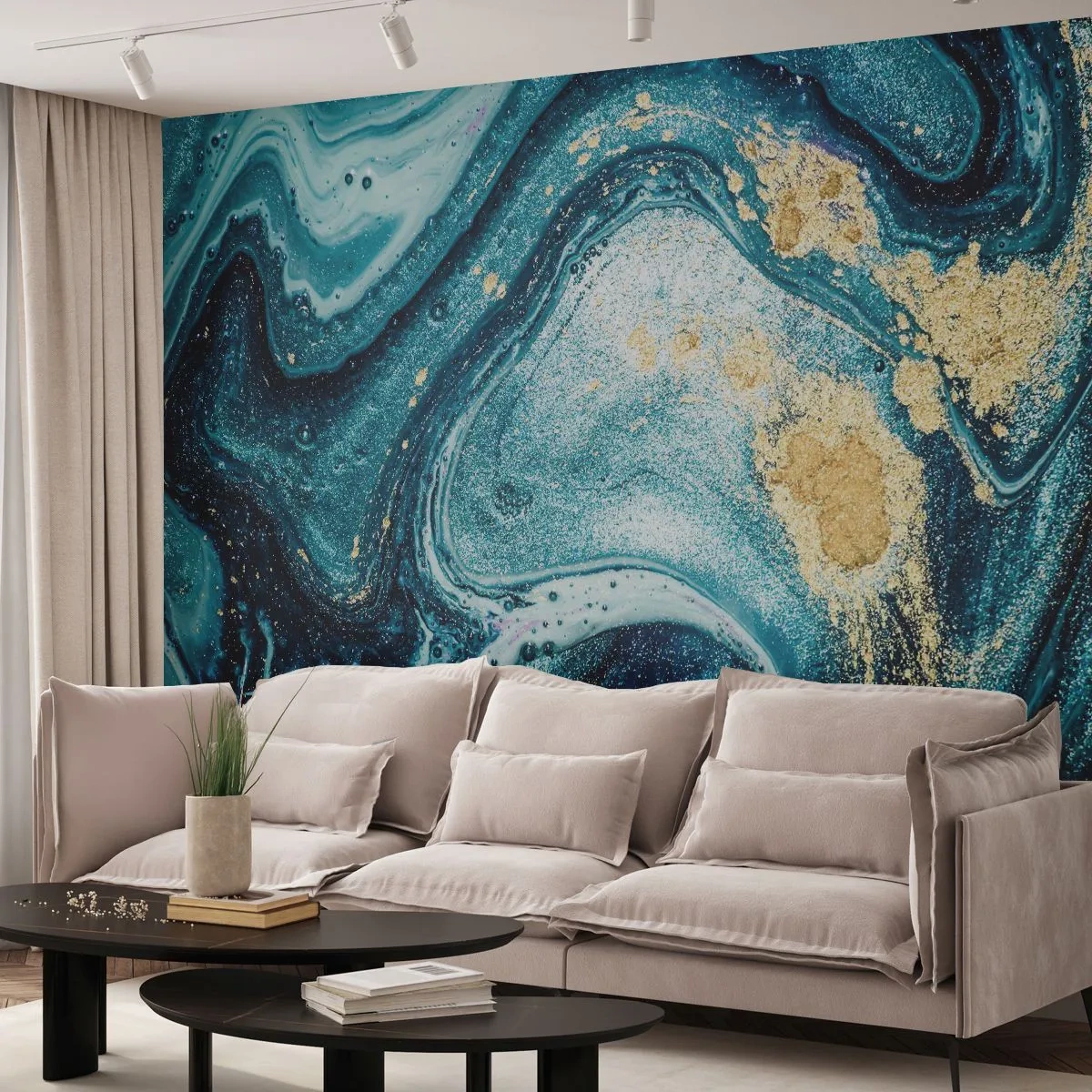 Fotótapéta Standard Eco - Kék örvény - Absztrakció, Darab, Modern minta - 400x280 cm