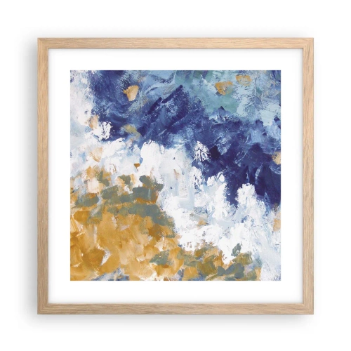 Poszter világos tölgy keretben - Az elemek tánca - 40x40 cm