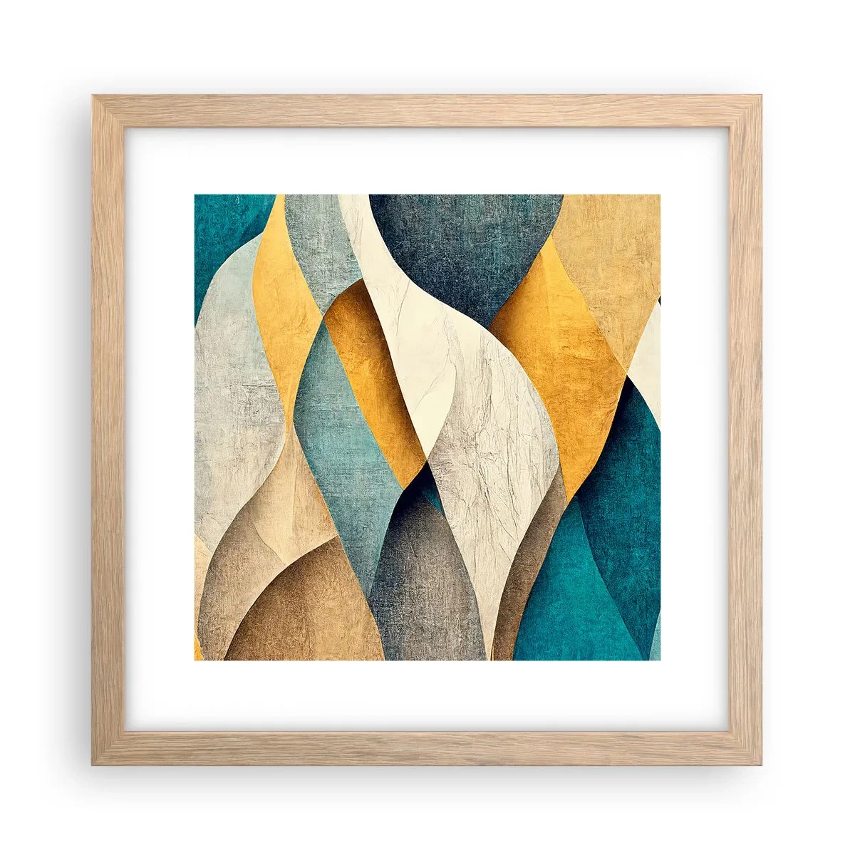 Poszter világos tölgy keretben - Ritmus és hullámzás - 30x30 cm