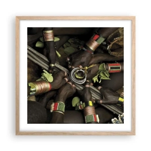 Poszter világos tölgy keretben - Együtt vagyunk - 50x50 cm