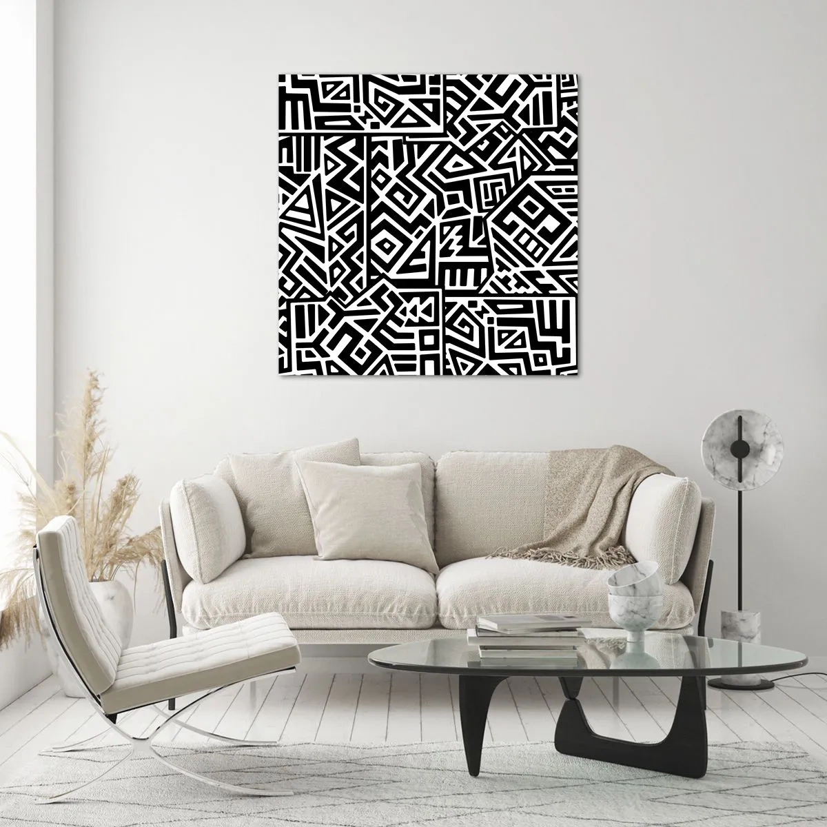 Üveg kép - Kolumbusz előtti kompozíció - 70x70 cm