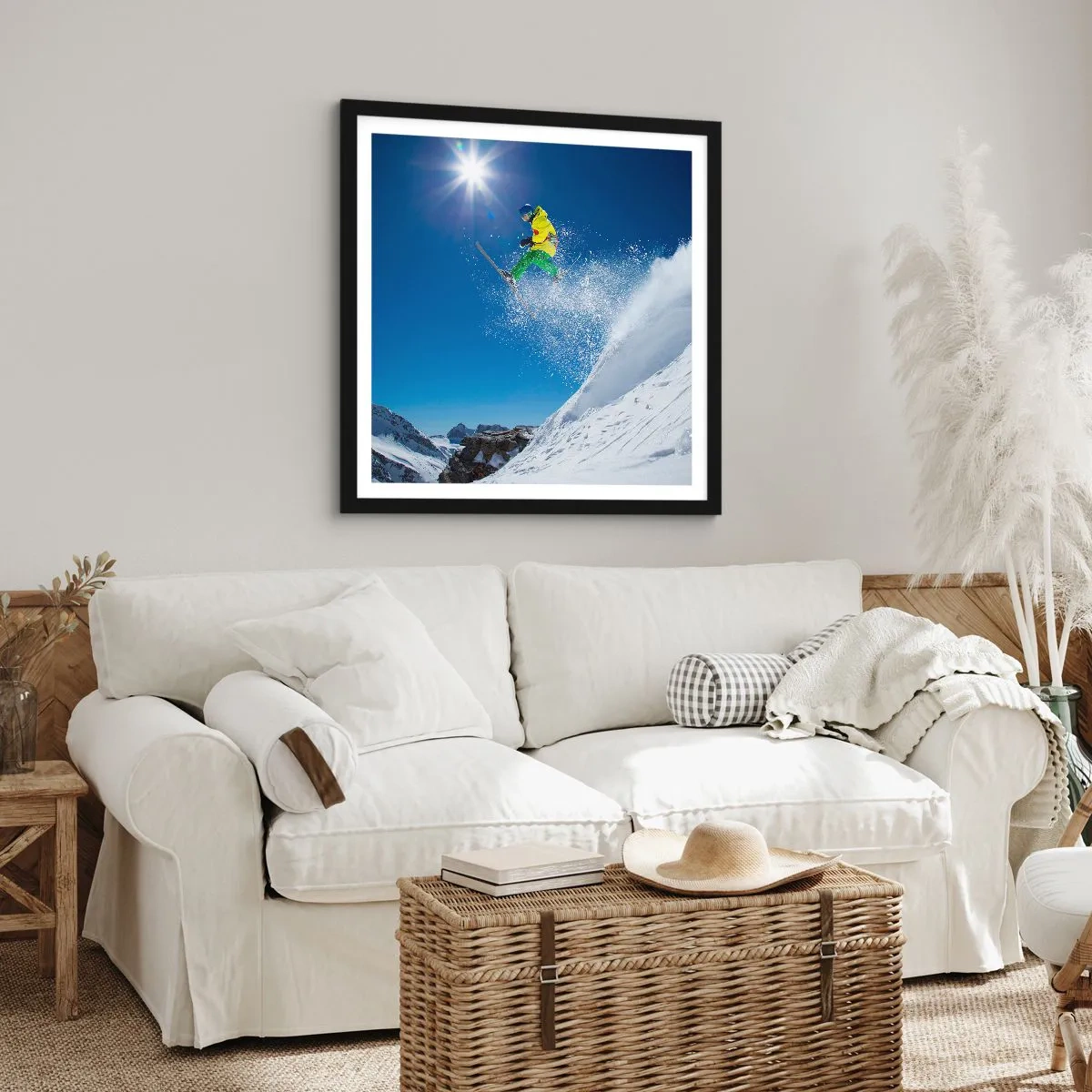 Poszter fehér keretben - Tánc a hegyekkel - 60x60 cm