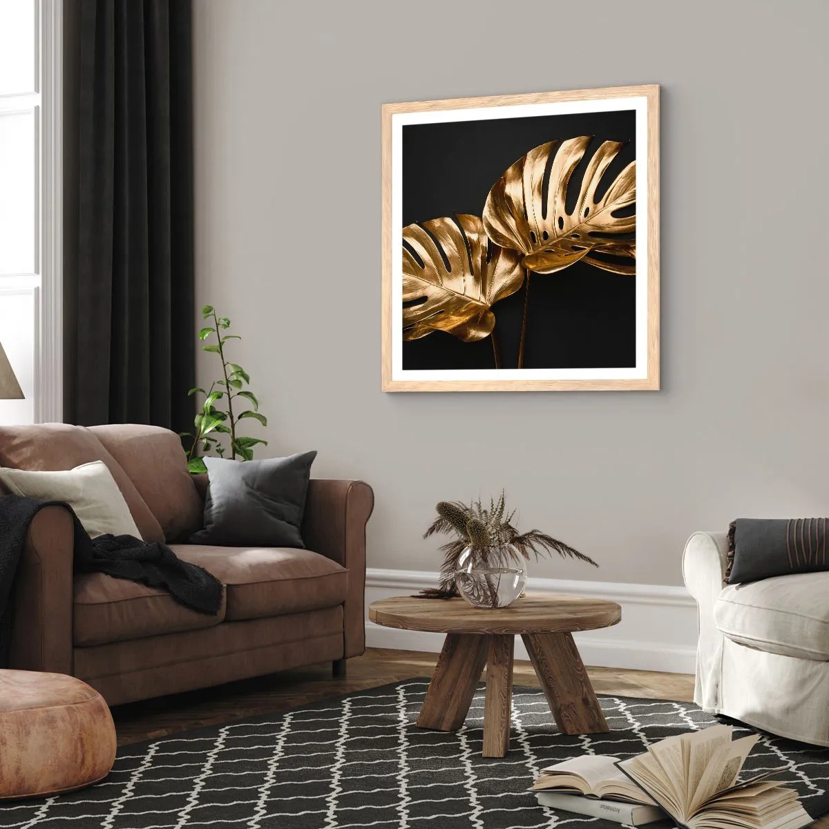 Poszter világos tölgy keretben - A természet kincsei - 40x40 cm