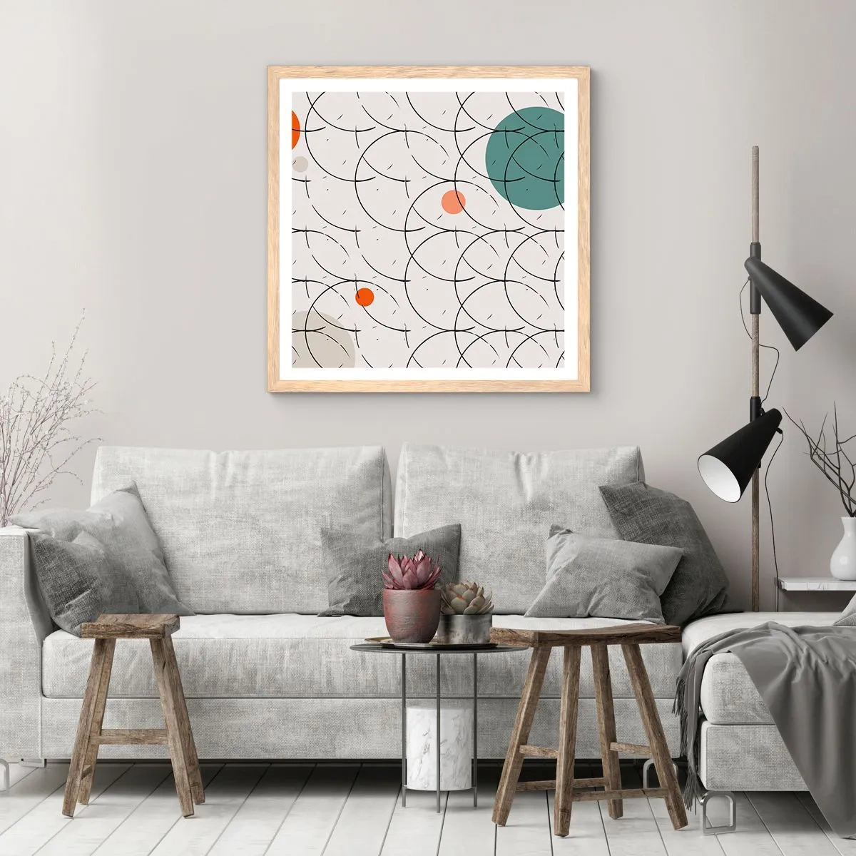 Poszter világos tölgy keretben - A pop-art szellemében - 30x30 cm