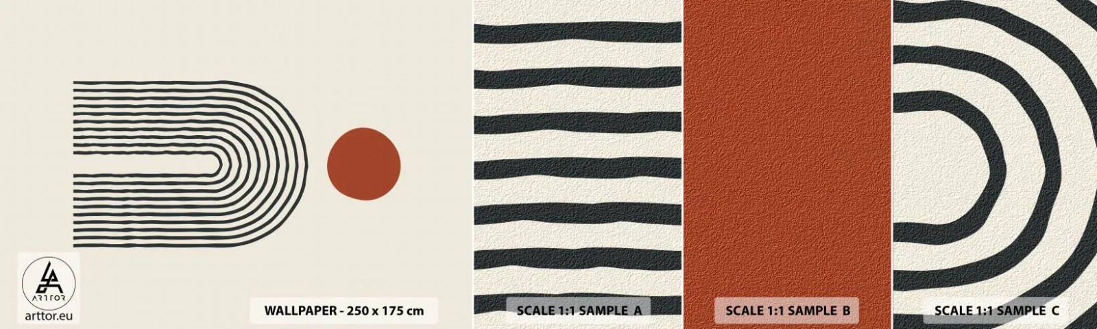 Fotótapéta Minta Standard Eco - Formák és színek vonzalma - Absztrakció, Grafika, Modern minta - 100x30 cm