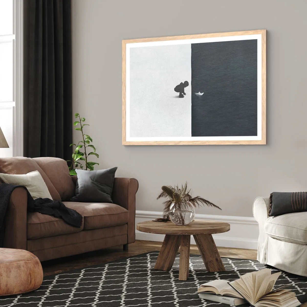 Poszter világos tölgy keretben - Nagy utazás - 91x61 cm