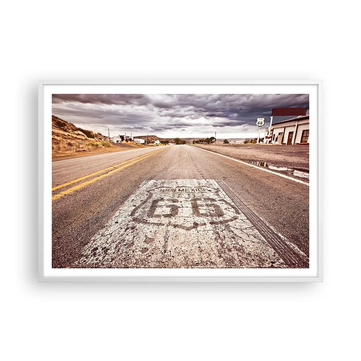 Poszter fekete keretben - Mother Road – amerikai legenda - 100x70 cm