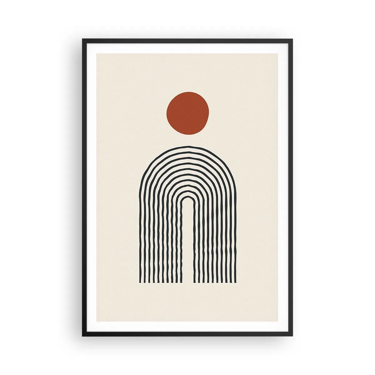 Poszter fehér keretben - Formák és színek vonzalma - 70x100 cm