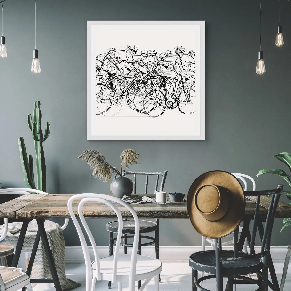 Poszter fekete keretben - Együtt, a csapatban - 30x30 cm