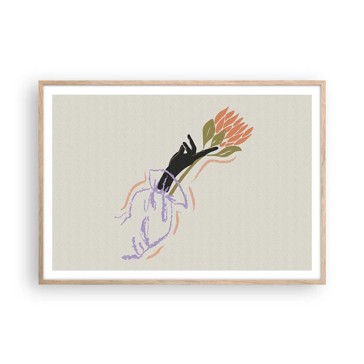 Poszter világos tölgy keretben - Egy testvéri érintés - 100x70 cm