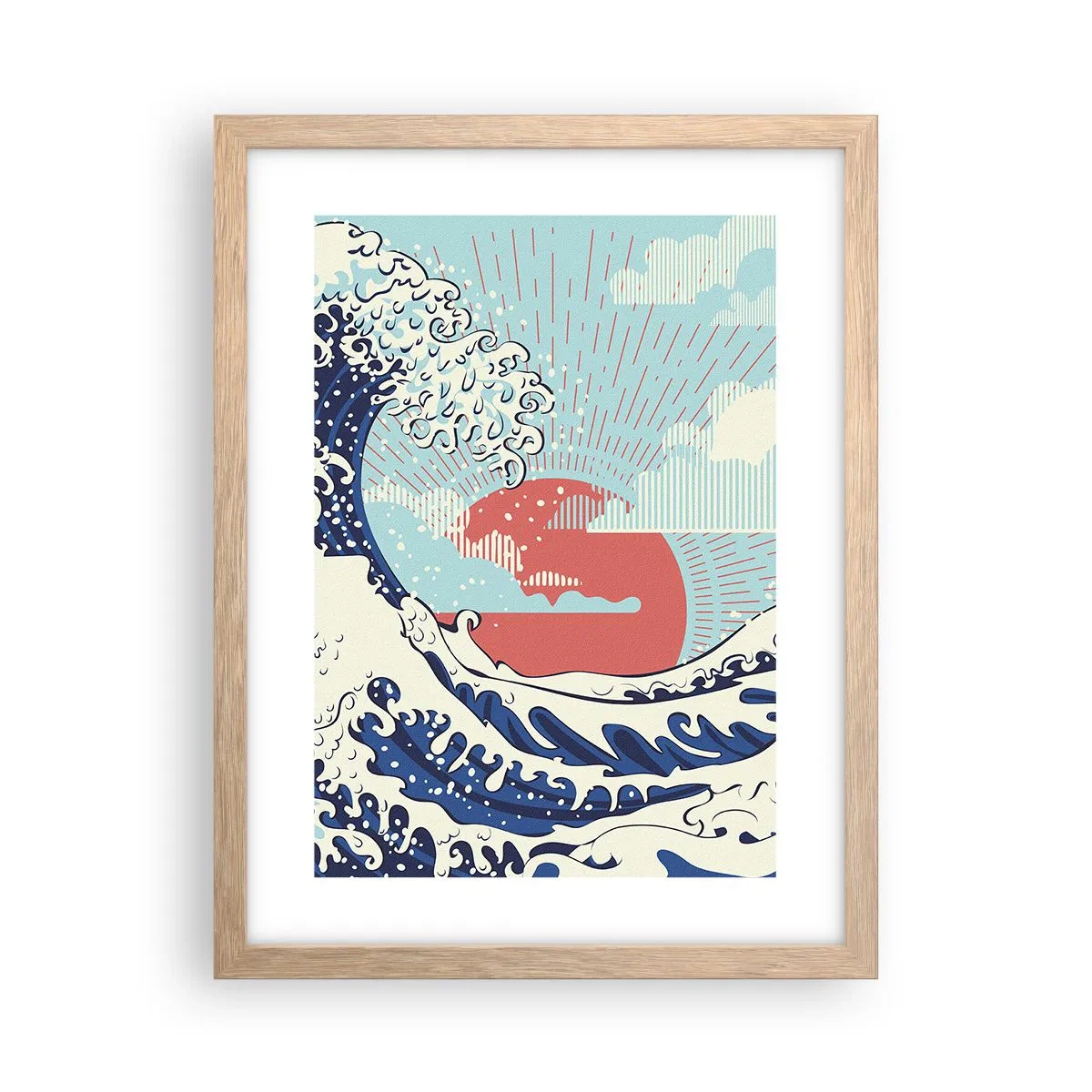 Poszter világos tölgy keretben - Japán inspirációból - 30x40 cm