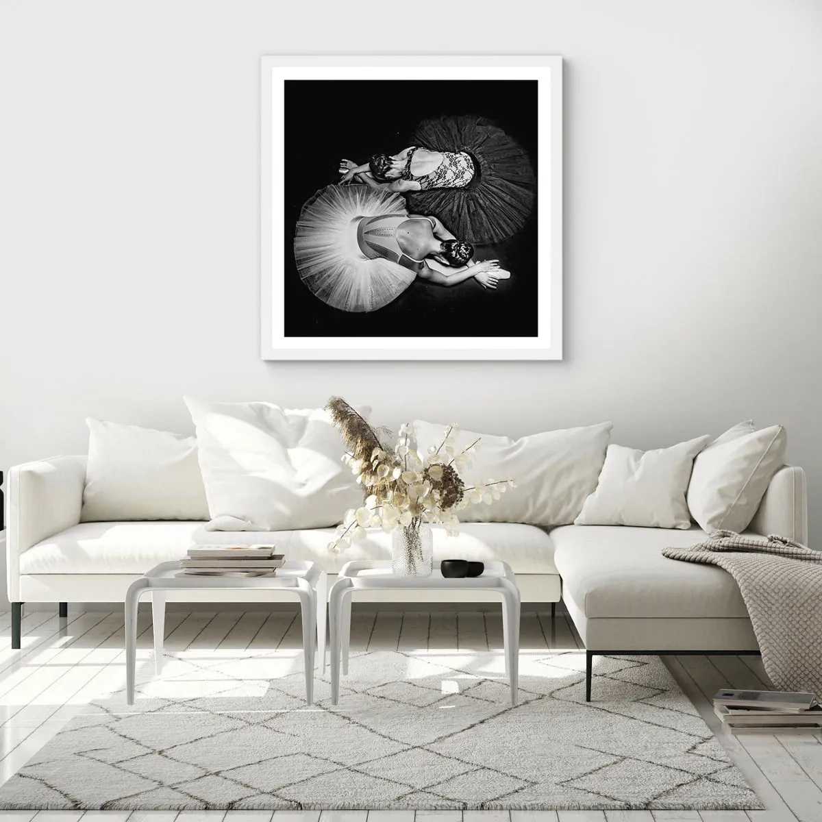 Poszter fekete keretben - Jin és jang – tökéletes egyensúly - 40x40 cm