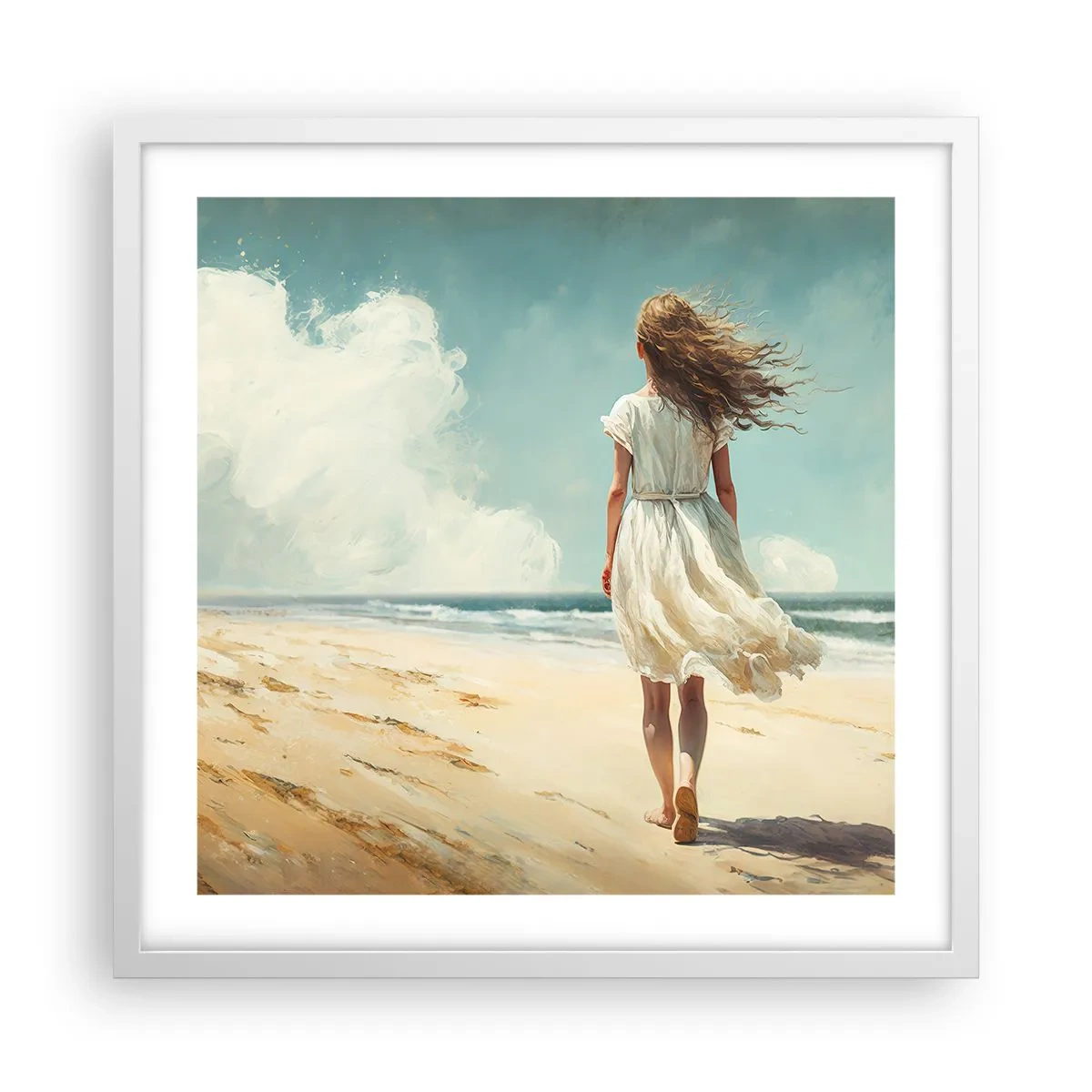 Poszter fekete keretben - Találkozás a nappal és a széllel - 50x50 cm