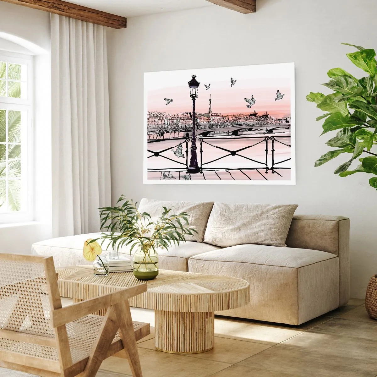 Poszter - Párizs háztetői fölött - 50x40 cm