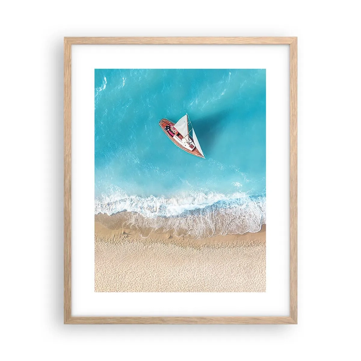 Poszter világos tölgy keretben - A kék és az arany határán - 40x50 cm