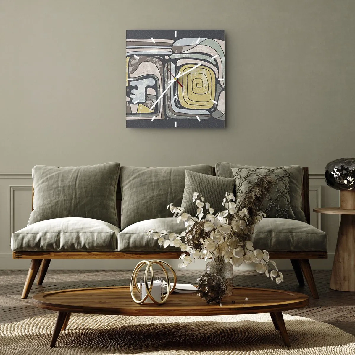 Falióra, Óra - Absztrakció pre-kolumbián szellemben - 40x40 cm