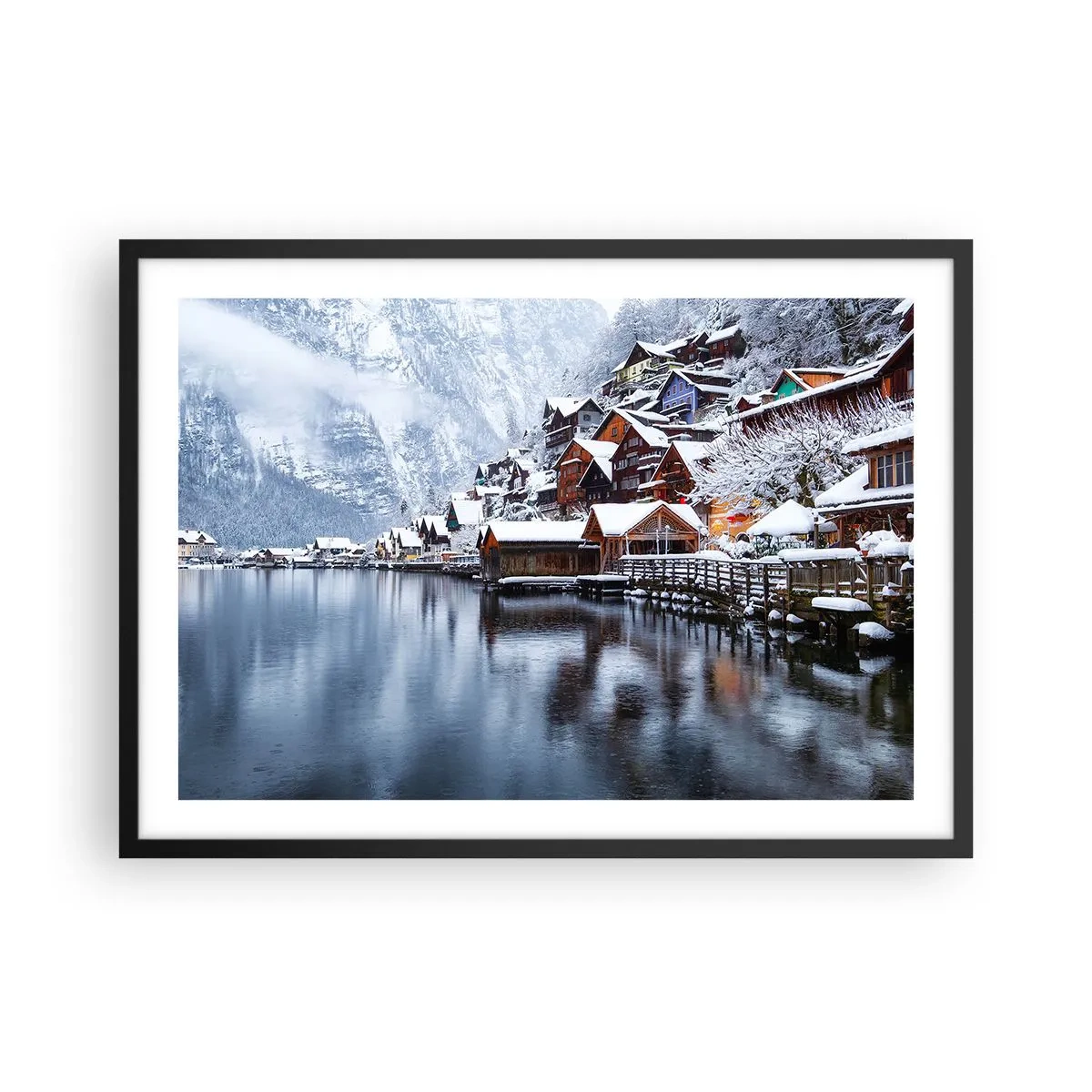Poszter fehér keretben - Téli díszben - 70x50 cm