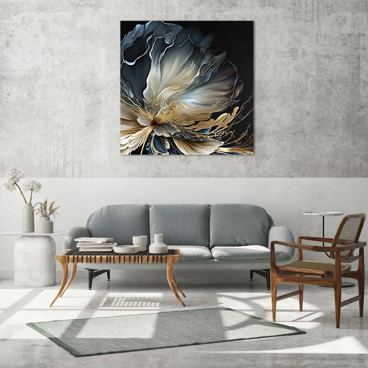 Üveg kép - Mesebeli páfrányvirág - 30x30 cm