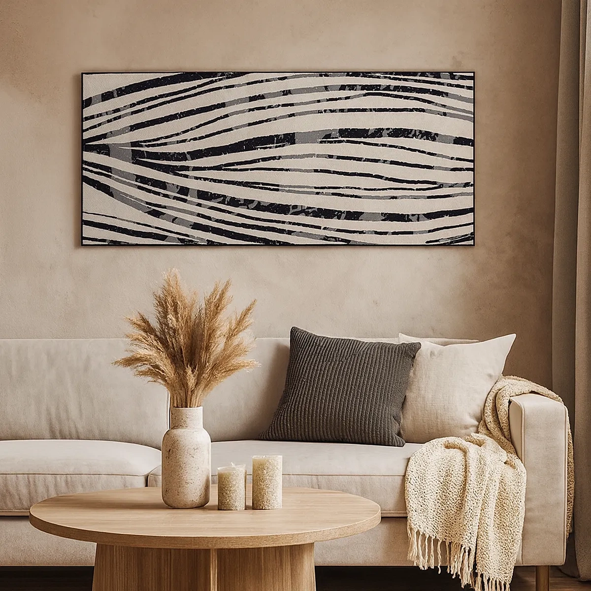 Vászonkép - Vonalak csobbanása - 30x30 cm