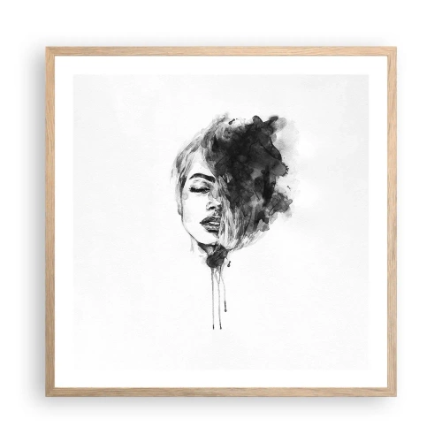 Poszter világos tölgy keretben - Miről álmodozik egy lány - 60x60 cm