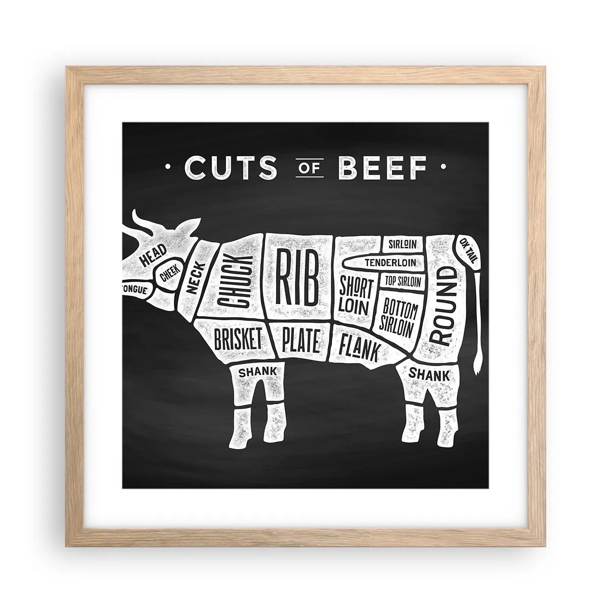 Poszter világos tölgy keretben - Mészáros ábécéskönyve - 40x40 cm