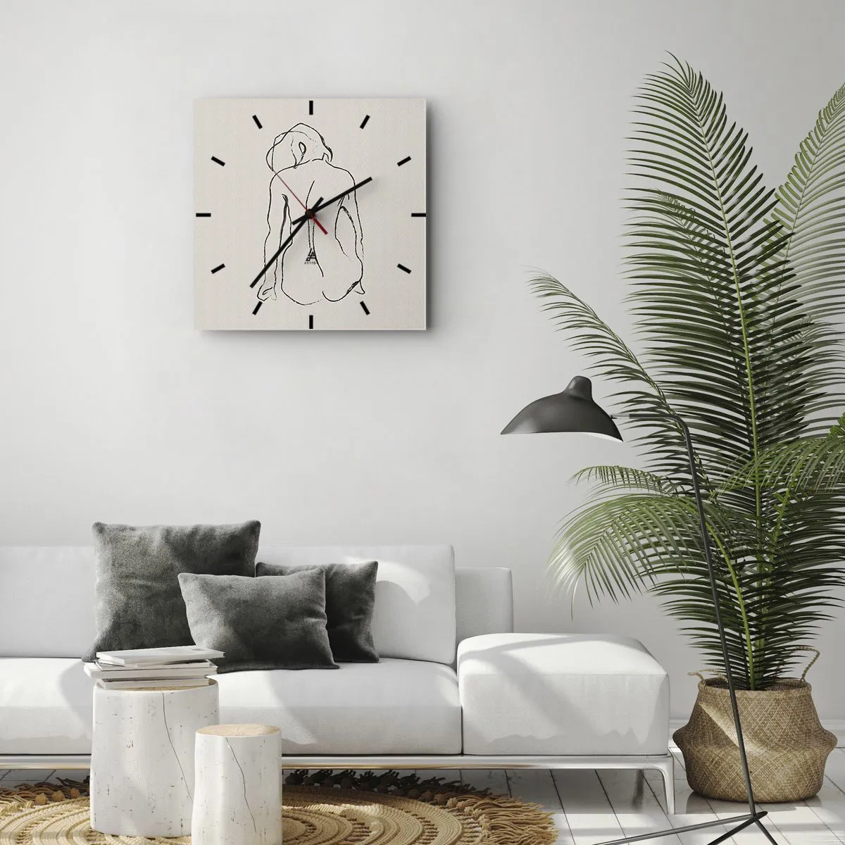 Falióra, Óra - Lány meztelenül - 40x40 cm