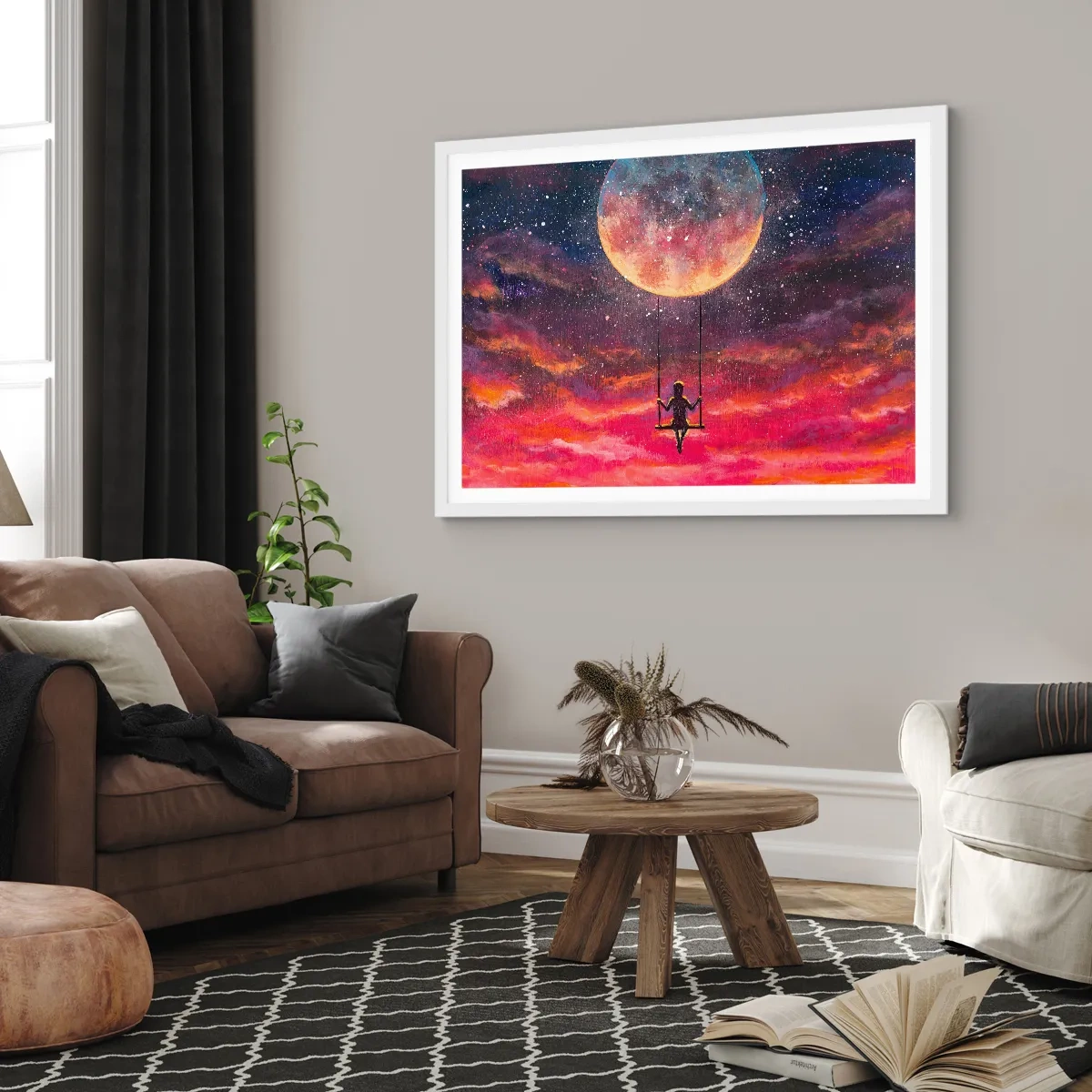 Poszter fekete keretben - Álmodozva - 91x61 cm