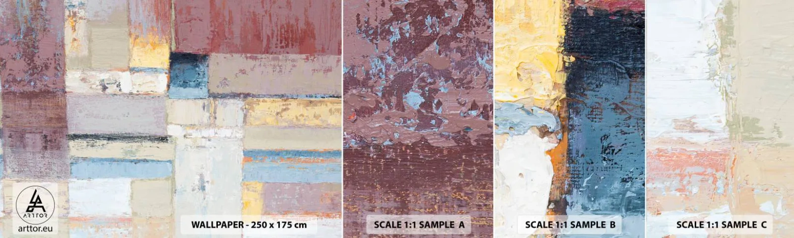 Fotótapéta Minta Öntapadós Deluxe Sticker - A geometria nyugalma - Absztrakció, Pasztell, Minimalista - 100x30 cm