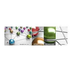 Fotótapéta Minta Standard Eco - Kozmikus pókháló - Absztrakció, Fém golyók, 3D - 100x30 cm