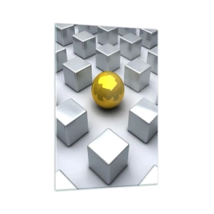 Üveg kép - Miért én? Geometriai összetétel - 70x100 cm