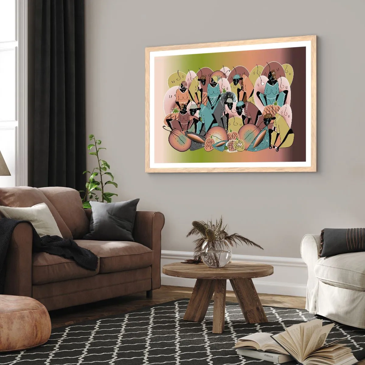 Poszter világos tölgy keretben - Jön a nagy ünnep  - 70x50 cm