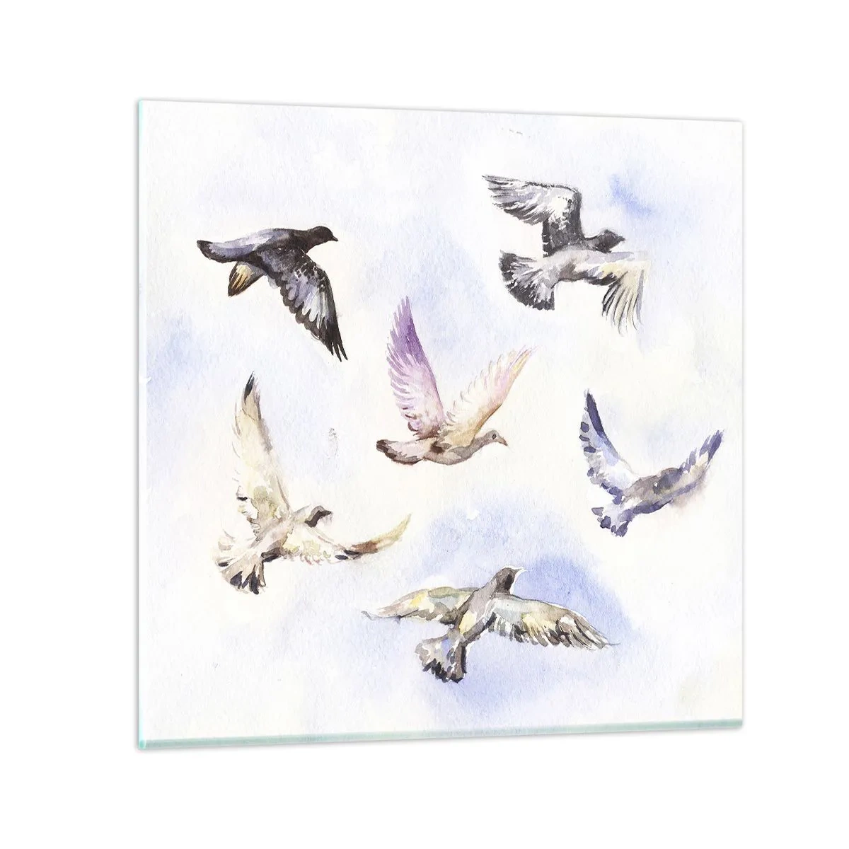 Üveg kép - Szabadság szürkében és kékben - 70x70 cm