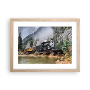 Poszter világos tölgy keretben - Hova? Hova? - 40x30 cm