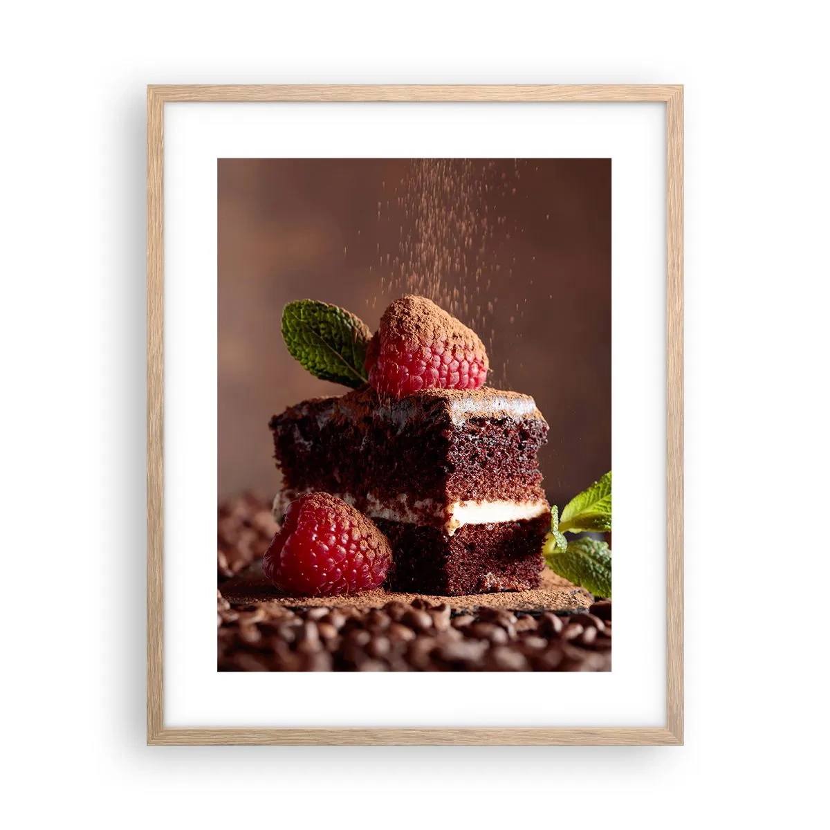 Poszter világos tölgy keretben - Az élet édes - 40x50 cm