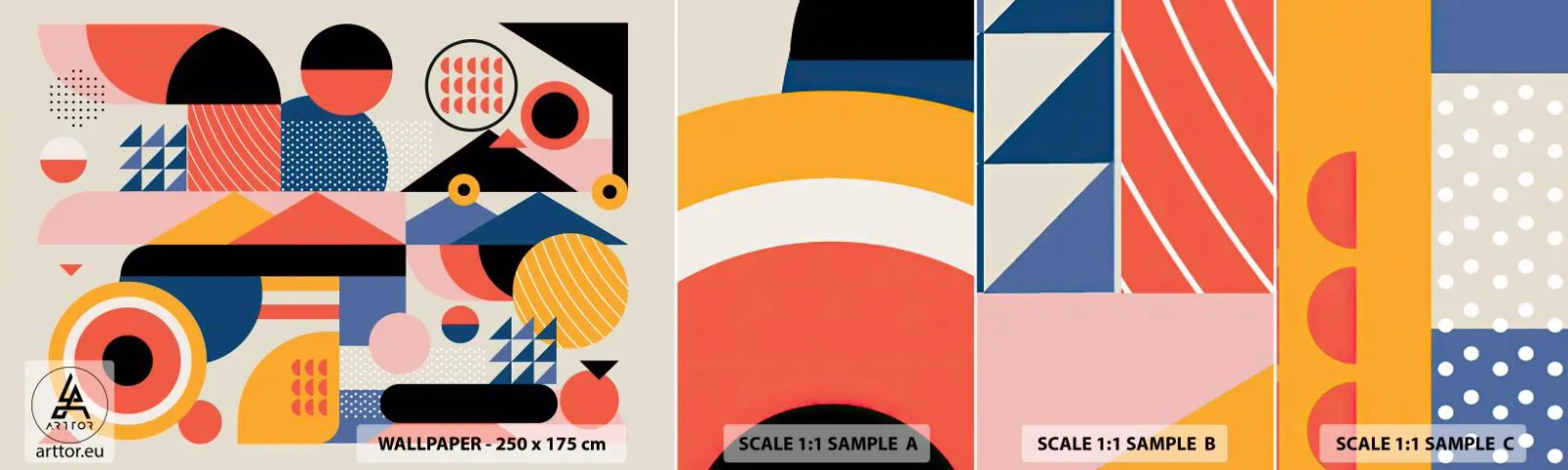 Fotótapéta Minta Öntapadós Deluxe Sticker - Összetétel: játszadozzunk - Absztrakció, Vektor, Modern - 100x30 cm