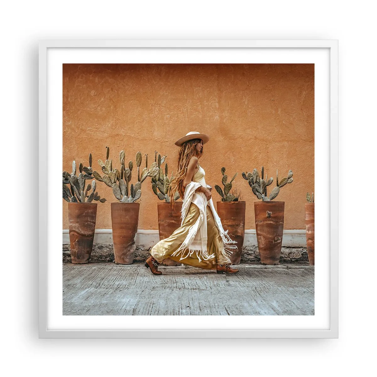 Poszter fekete keretben - Hippi stílusban - 60x60 cm