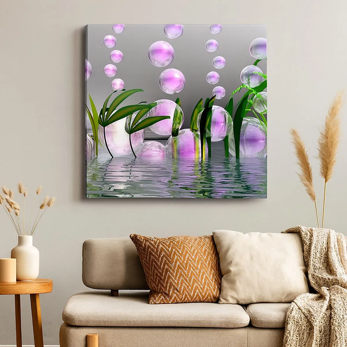 Vászonkép - A könnyedség és az élet tükröződő kompozíciója - 30x30 cm