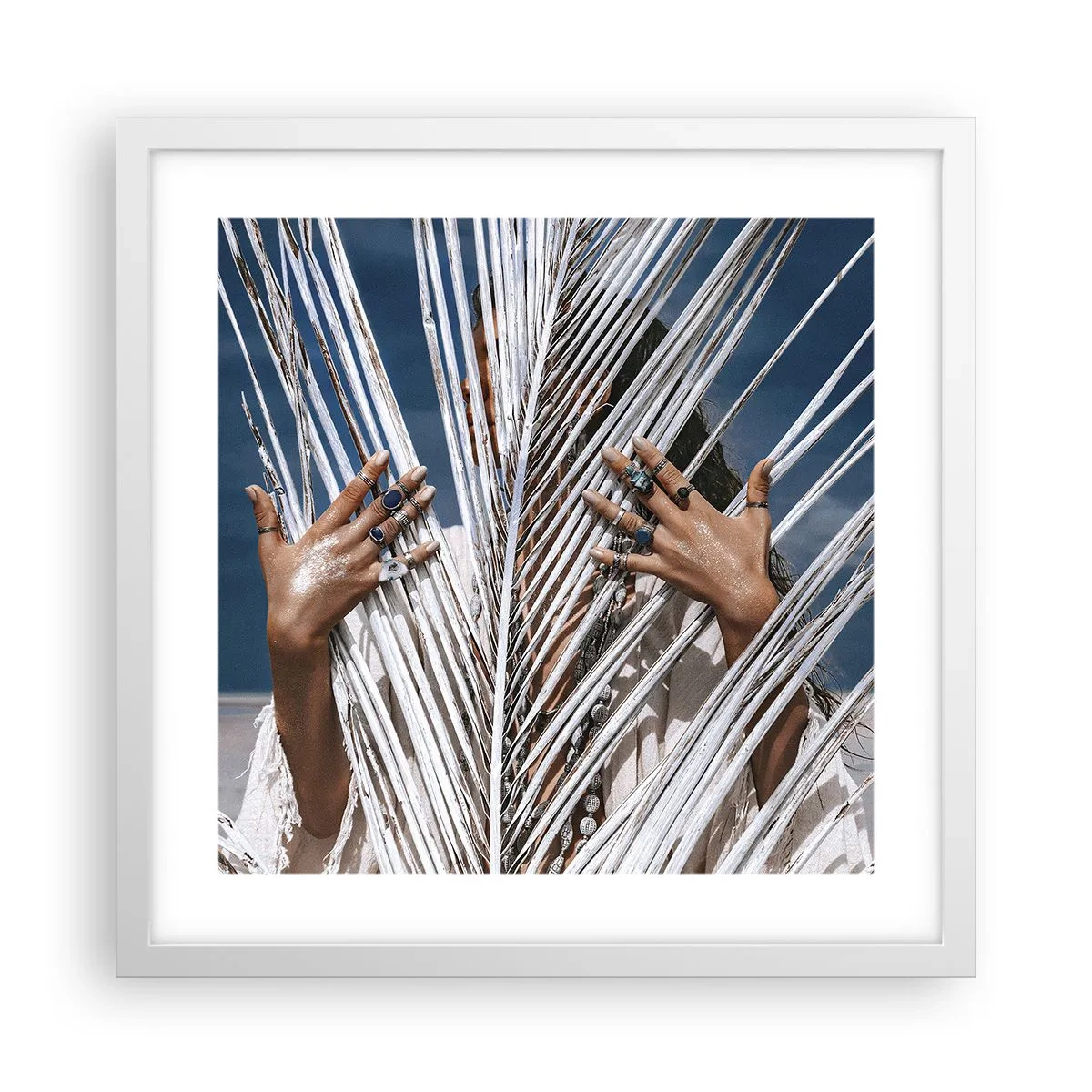 Poszter fekete keretben - Sámán asszonya? - 40x40 cm