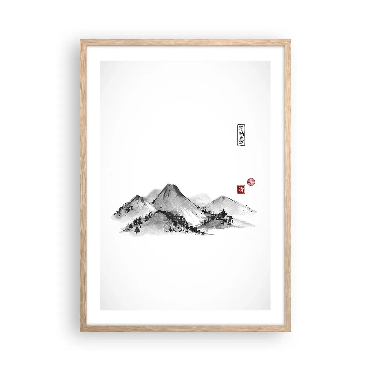 Poszter világos tölgy keretben - Messze a távoltól - 50x70 cm