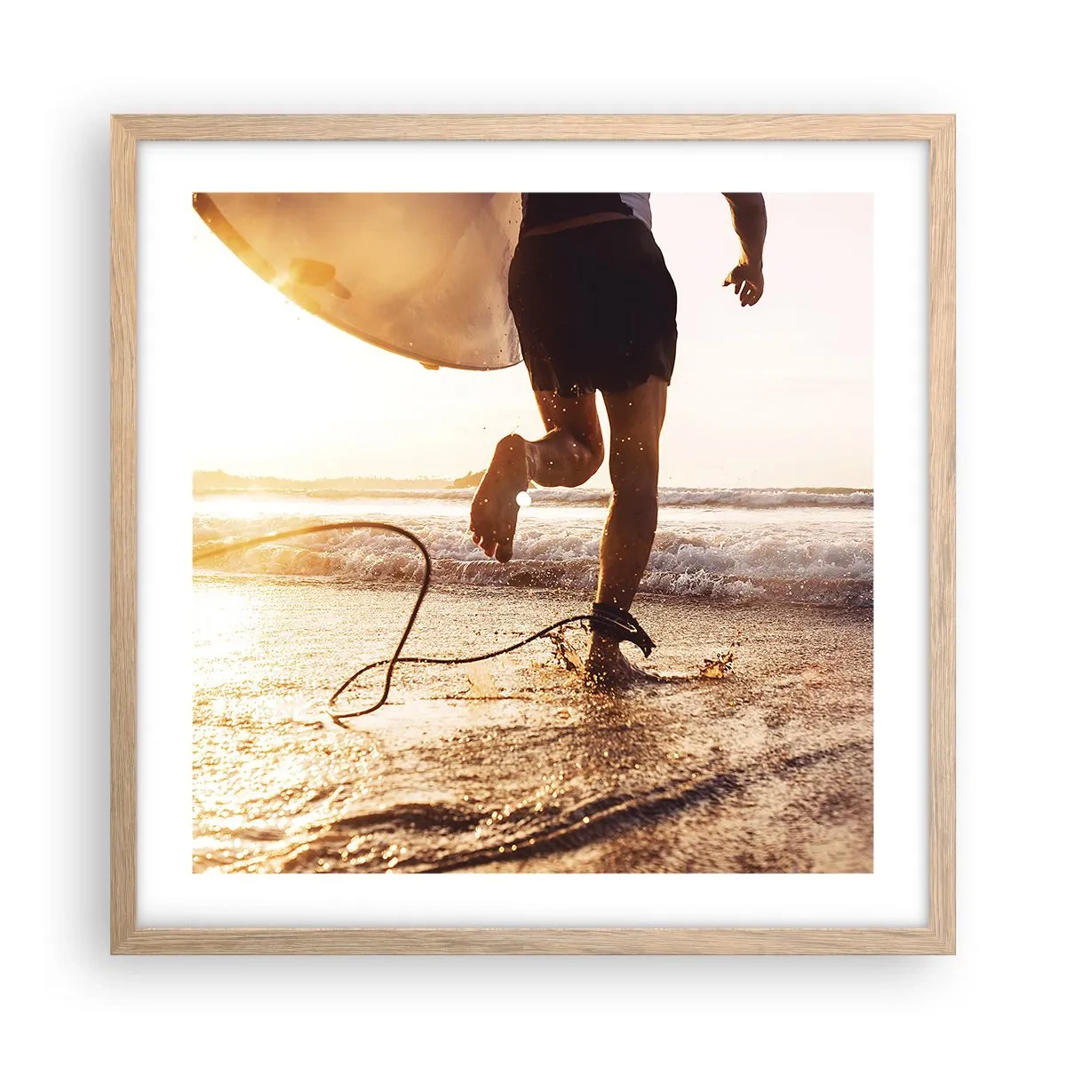 Poszter világos tölgy keretben - A hullám felé - 50x50 cm