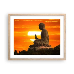 Poszter világos tölgy keretben - Félelem nélkül a világtól - 50x40 cm