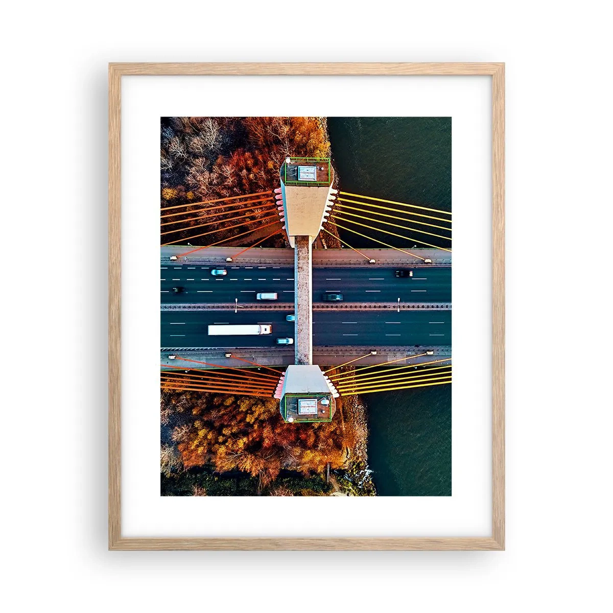 Poszter világos tölgy keretben - TÚL a vizeken, túl az erdőkön - 40x50 cm