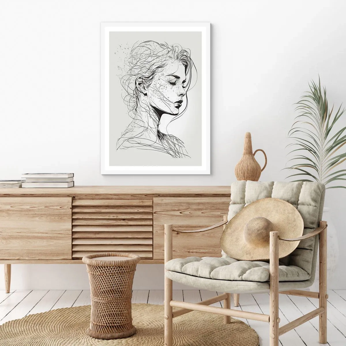 Poszter fekete keretben - Portré álmodozásban - 30x40 cm