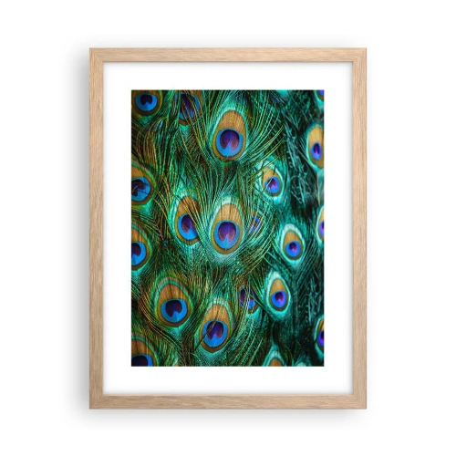 Poszter világos tölgy keretben - Pávaszemű pillantás - 30x40 cm