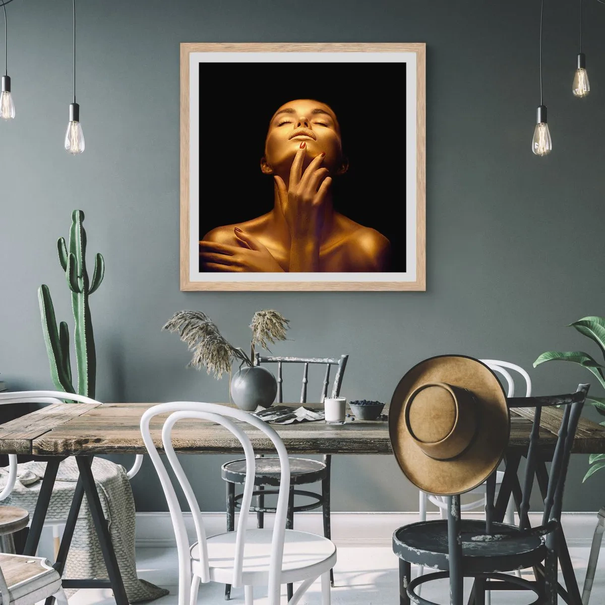 Poszter világos tölgy keretben - Mint az arany selyem - 40x40 cm